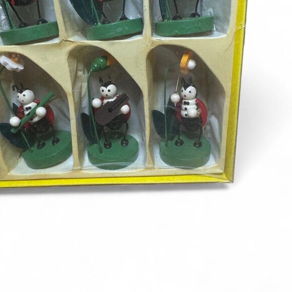 VTG Small Ladybug Anthropomorphic Musician Figures Set - Picture 5 of 6